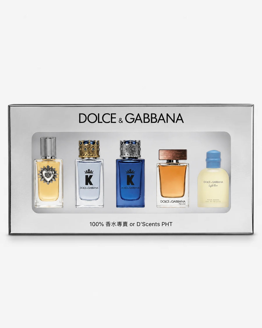 Dolce & Gabbana Men’s Miniature Fragrance Set – boxed set of five miniature bottles