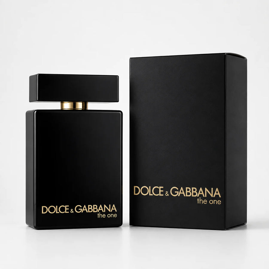 Dolce & Gabbana The One for Men Eau de Parfum Intense 100ml – bottle beside its black box