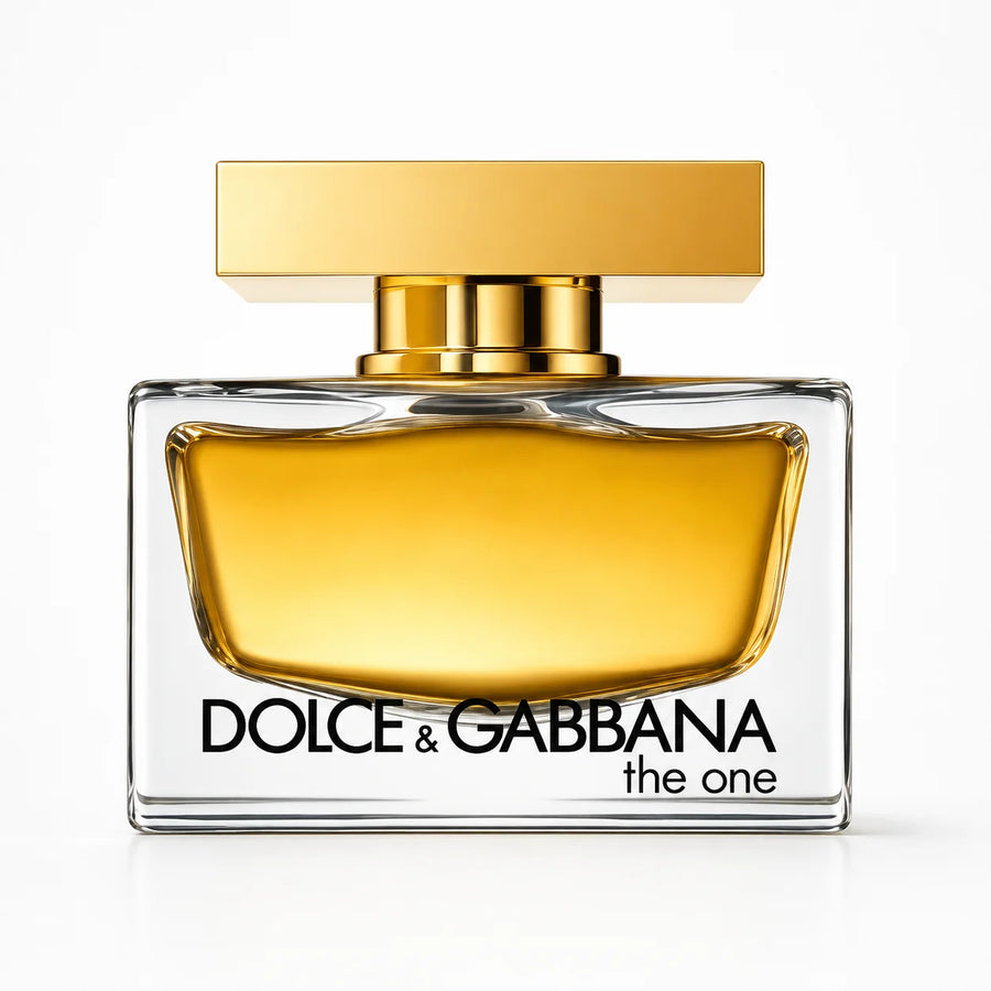 Dolce & Gabbana The One for Women Eau de Parfum Gift Set 50ml + 50ml – 50 ml bottle with gold cap, front view