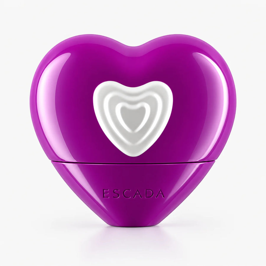 Escada Party Love Eau de Parfum 100ml – purple heart-shaped bottle, front view