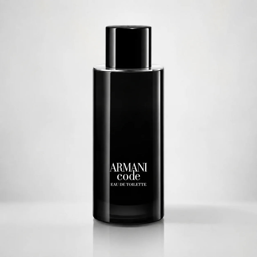 Giorgio Armani Code Eau de Toilette 125ml Refillable – 125 ml black bottle, front view