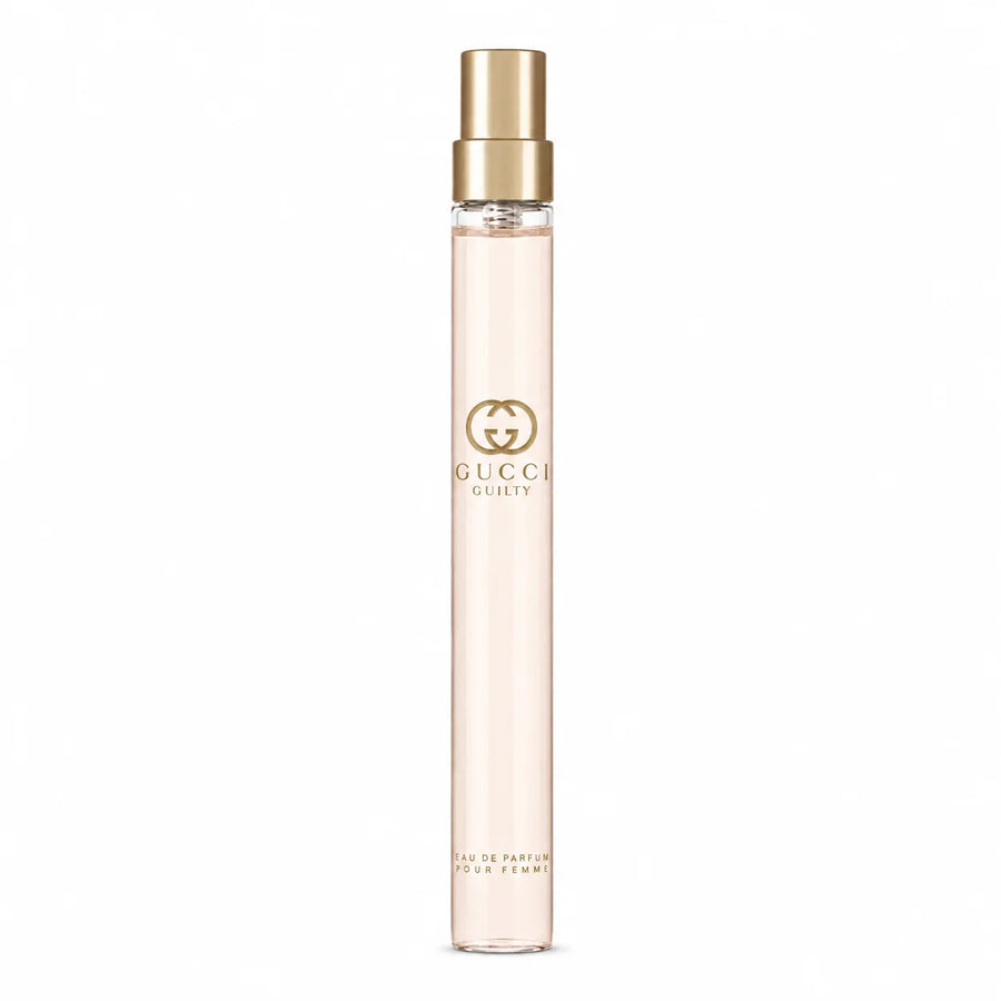 Gucci Guilty Pour Femme Eau de Parfum 10ml Miniature Perfume Spray – 10 ml travel spray, front view on a white background