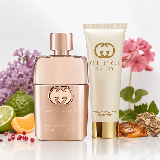 Gucci Guilty women’s perfume and body lotion set