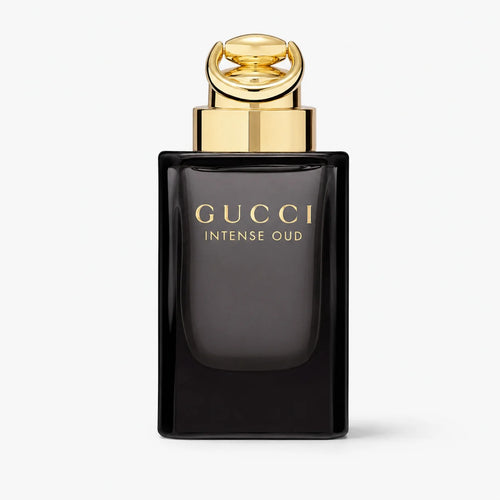 Gucci Intense Oud Eau de Parfum Spray 90ml – 90 ml bottle, front view on a white background