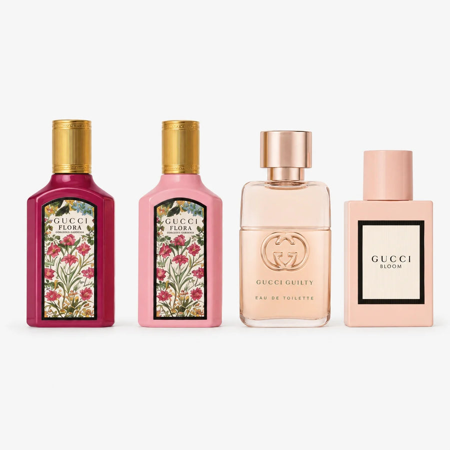 Gucci Women’s Perfume Set 4x5ml – four miniature bottles, front view