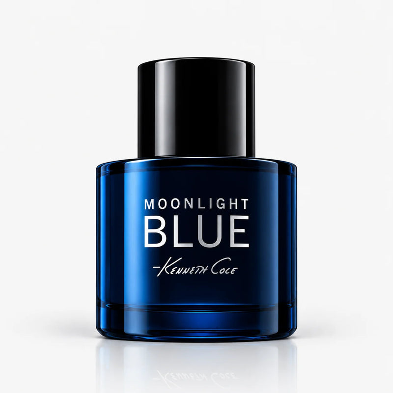 Kenneth Cole Moonlight Blue Eau de Toilette 100ml – blue bottle with black cap, front view