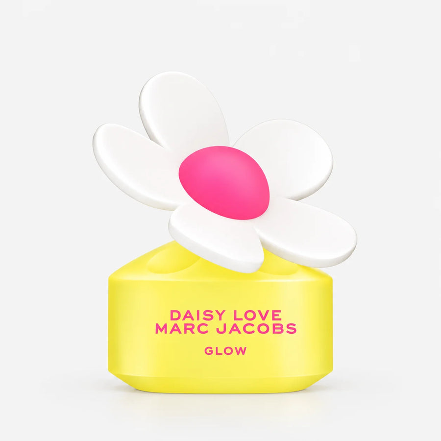 Marc Jacobs Daisy Love Glow Limited Edition Eau de Toilette 50ml – yellow bottle with daisy cap, front view
