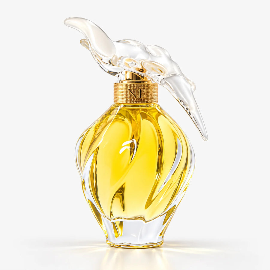 Nina Ricci L'Air du Temps Eau de Toilette– Women’s Floral Fragrance – dove-stopper glass bottle, front view