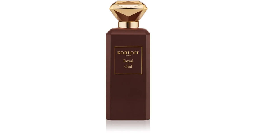 Royal Oud Korloff Paris Eau De Parfum 88ML – burgundy bottle, front view on a white background