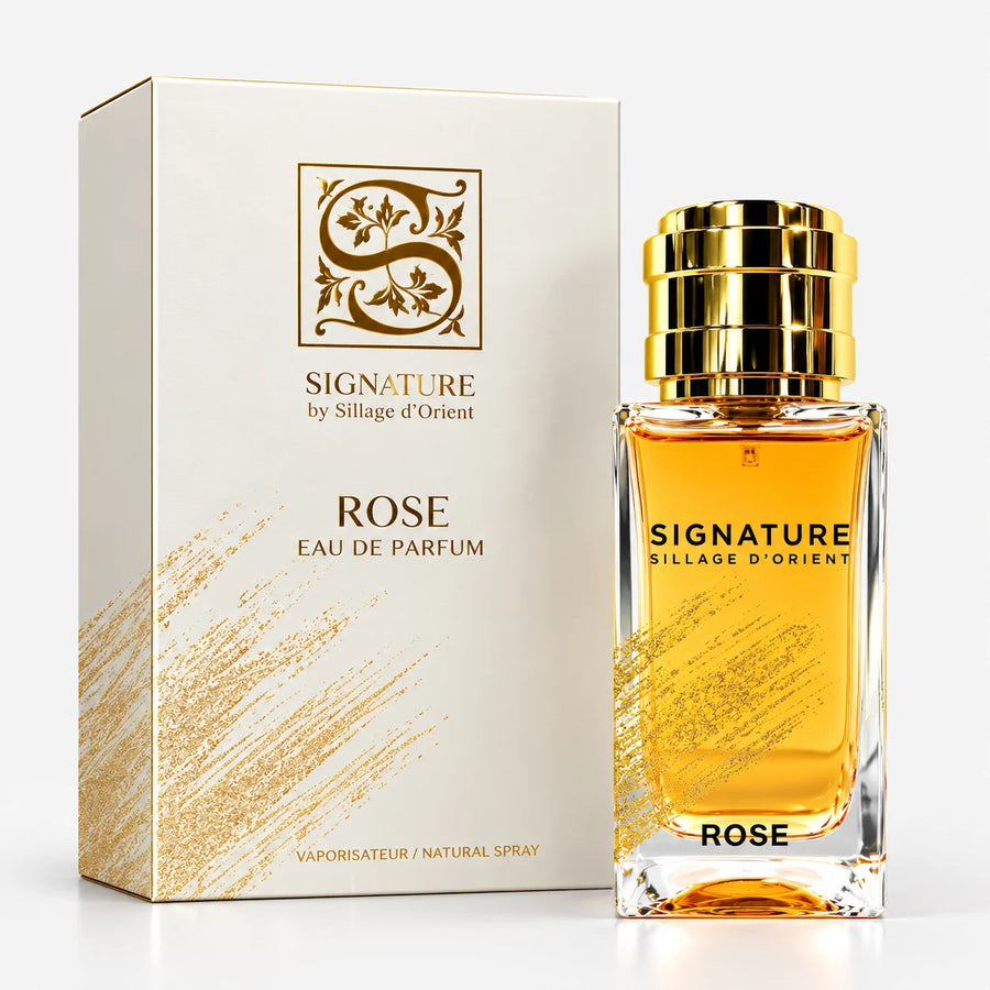 Signature Rose 100ml Edp +15ml Travel Spray – bottle beside its cream gift box