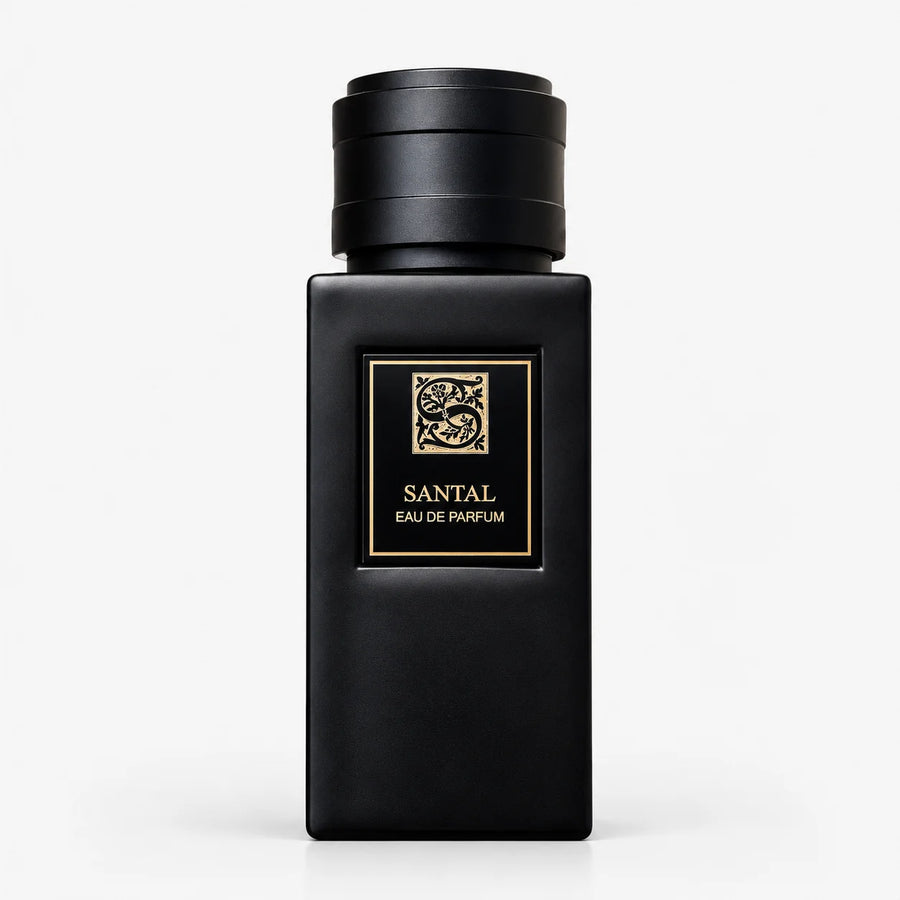 Signature Santal Eau De Parfum 100ml+15ml (UNISEX) – matt black bottle with gold label, front view