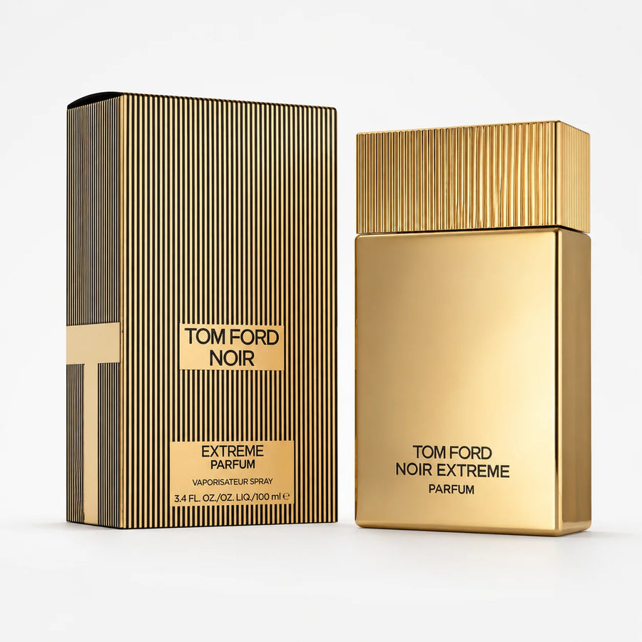 Tom Ford Noir Extreme Parfum 100ml for Men – 100 ml bottle and striped gold box