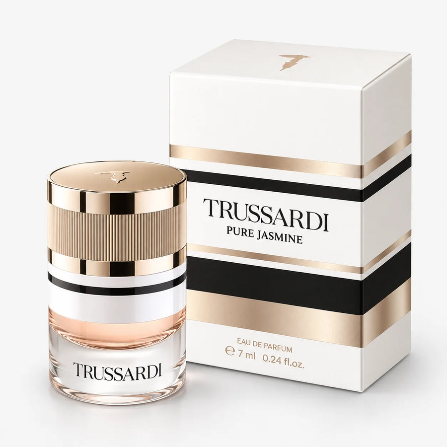 Trussardi Pure Jasmine Eau de Parfum 7ml Miniature – 7 ml miniature beside its box